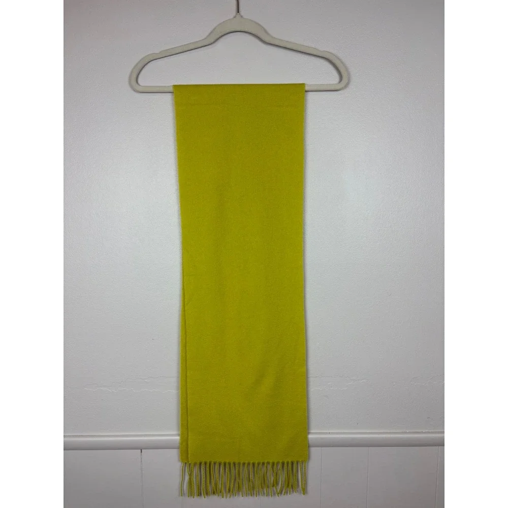 Charter Club Luxury Cashmere Scarf Fringed Green Rectangular Cozy Warm Soft